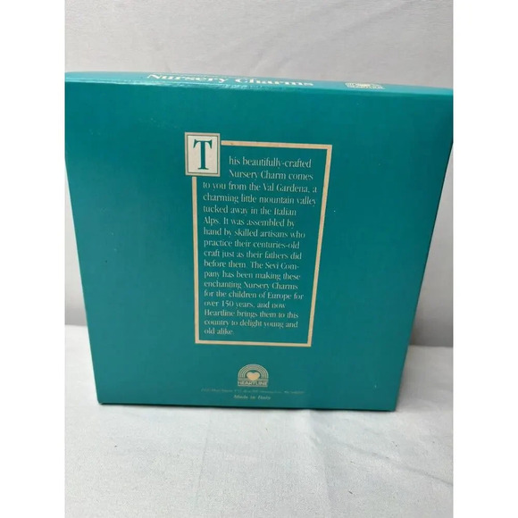 Vtg Hand Painted Wood Nursery Charms Heartline Italy W/ Box - Picture 4 of 6